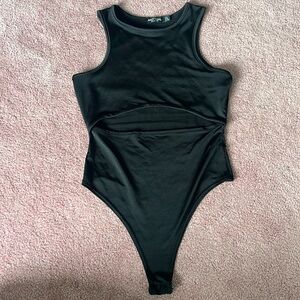Black Bodysuit with Slit on Stomach Size 6